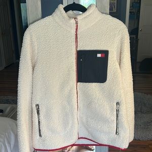 Tommy Hilfiger white fleece jacket.